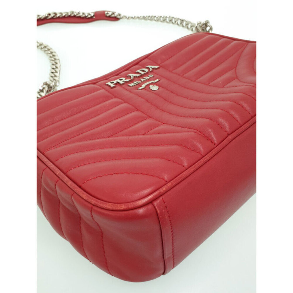 Prada Shoulder Chain Diagram Bag Leather - Picture 7 of 9